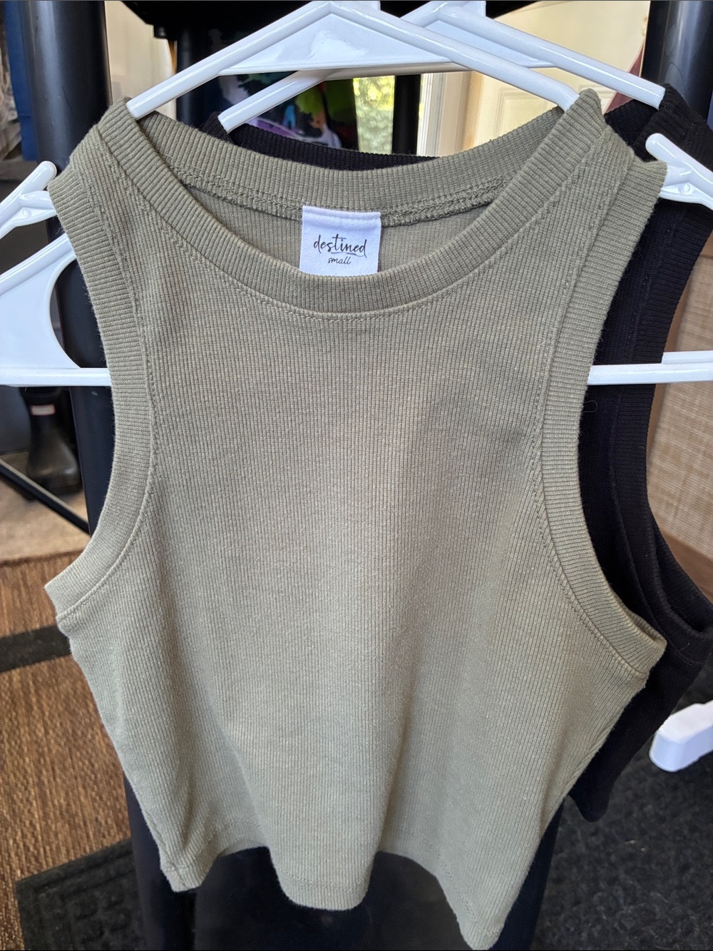 Destined brand 2 Ribbed Tank tops - Women (colors/black and Olive)